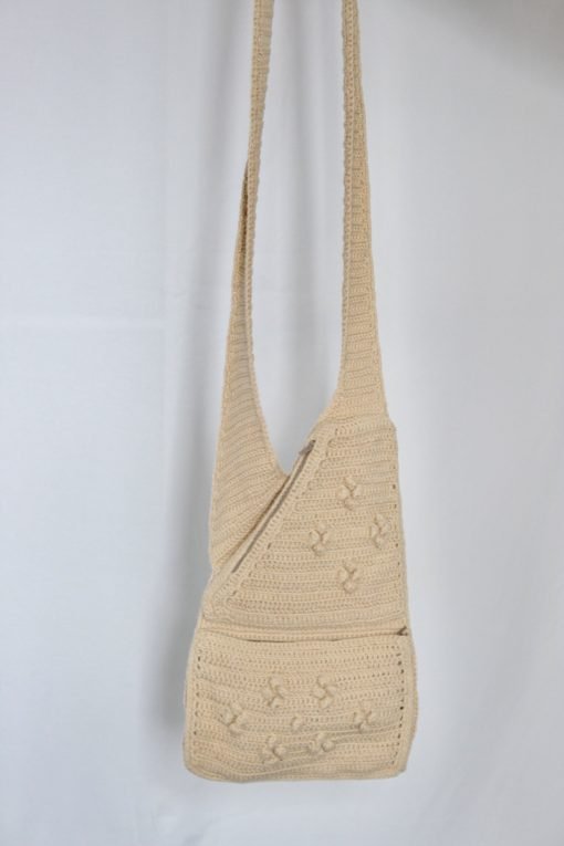 Handcrafted crochet cross-body bag